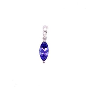 18KW TANZANITE MARQUISE PENDANT