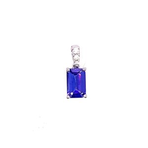 18KW TANZANITE OCTAGON PENDANT