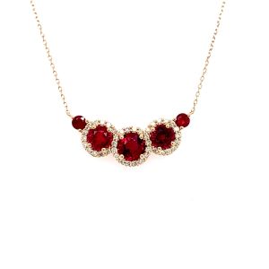 14KY RUBY ROUND PENDANT