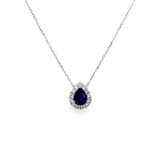 14KW SAPPHIRE PEAR SHAPE PENDANT