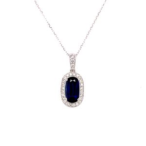 14KW SAPPHIRE OVAL PENDANT