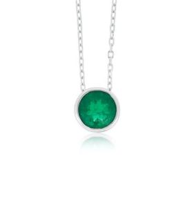 14KW EMERALD ROUND PENDANT