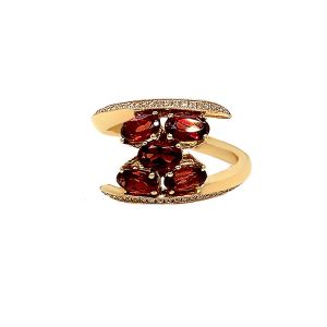 14KY RED GARNET OVAL RING