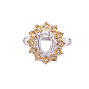 18KWY 7x5 mm Oval Semi Mount Ring