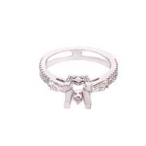 18KW 5X5 mm Square Semi Mount Ring