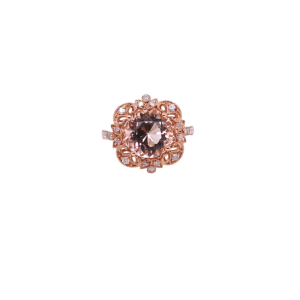 14KR MORGANITE ROUND RING