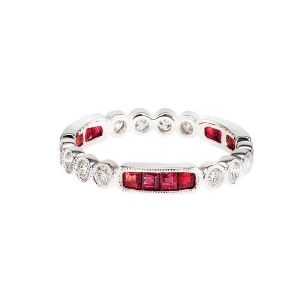 14KW RUBY DIAMOND BAND RING