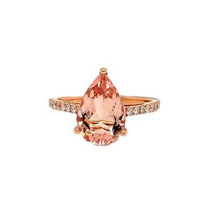 14KR MORGANITE PEAR SHAPE RING