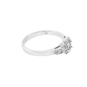 18KW Diamond Round Ring