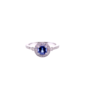 18KW TANZANITE ROUND RING