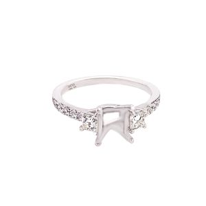 18KW Octagon Shape Semi Mount Ring