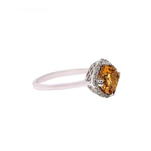 14KW CITRINE CUSHION RING