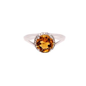 14KW CITRINE ROUND RING