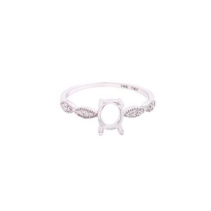 18KW Oval Semi Mount Ring