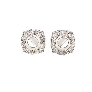 18KW Round Semi Mount Earring