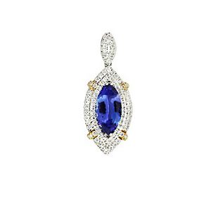 18KW TANZANITE MARQUISE PENDANT