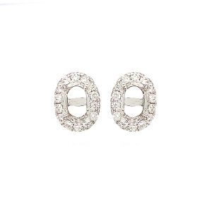 18KW Oval Semi Mount Earring