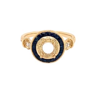 14KY Round Semi Mount Ring