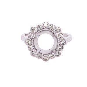 14KW 7x7 mm Round Semi Mount Ring