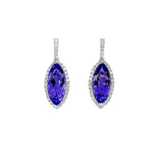 18KW TANZANITE MARQUISE EARRING
