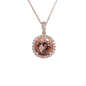 14KR MORGANITE ROUND PENDANT