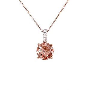 14KR MORGANITE ROUND PENDANT