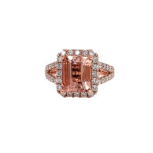 14KR MORGANITE OCTAGON RING