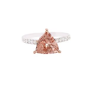 14KWR MORGANITE TRILLION RING