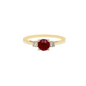 14KY RUBY  ROUND RING