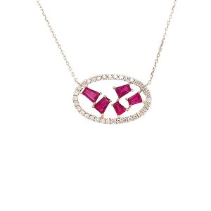 14KY RUBY TAPERED BAGUETTE PENDANT