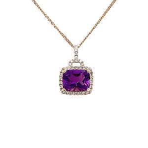 14KY AMETHYST CUSHION PENDANT