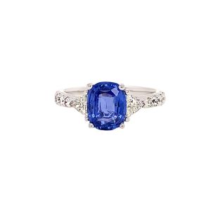 14KW SAPPHIRE CUSHION  RING
