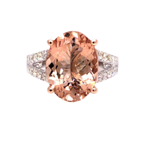 14KWR MORGANITE OVAL RING						