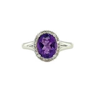14KW AMETHYST OVAL RING