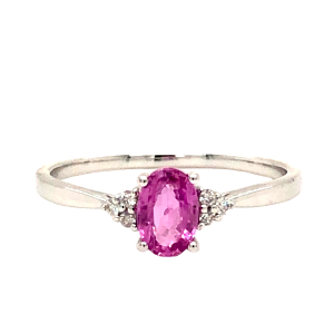 14KW PINK TOURMALINE OVAL RING