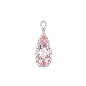 14KW MORGANITE PEAR SHAPE PENDANT