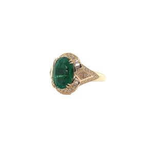 14KY EMERALD OVAL RING
