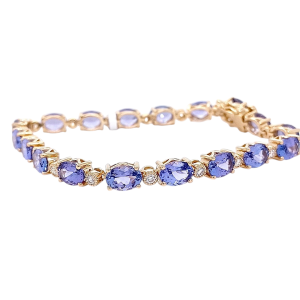 14KY TANZANITE OVAL BRACELET