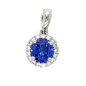 14KW TANZANITE ROUND PENDANT
