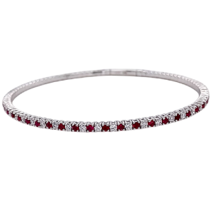 14KW RUBY DIAMOND BANGLE
