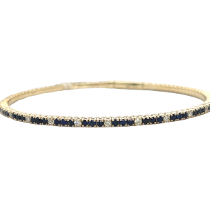 14KY SAPPHIRE DIAMOND BANGLE