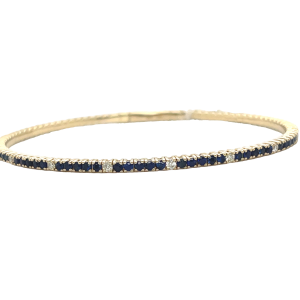 14KY SAPPHIRE DIAMOND BANGLE