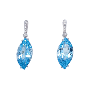 14KW SKY BLUE TOPAZ MARQUISE EARRING