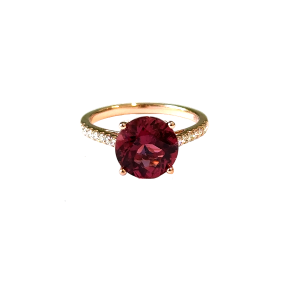 14KR PINK TOURMALINE ROUND RING