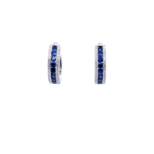 14KW SAPPHIRE HOOP EARRING