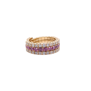 14KY PURPLE DIAMOND FLEXI RING