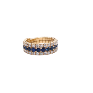 14KY SAPPHIRE ROUND FLEXI RING