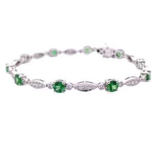 14KW TSAVORITE ROUND BRACLET