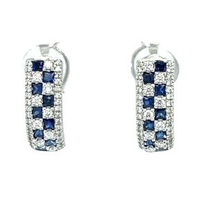 18KW SAPPHIRE HOOP EARRING