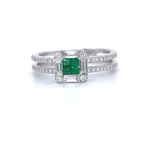 18KW EMERALD RING